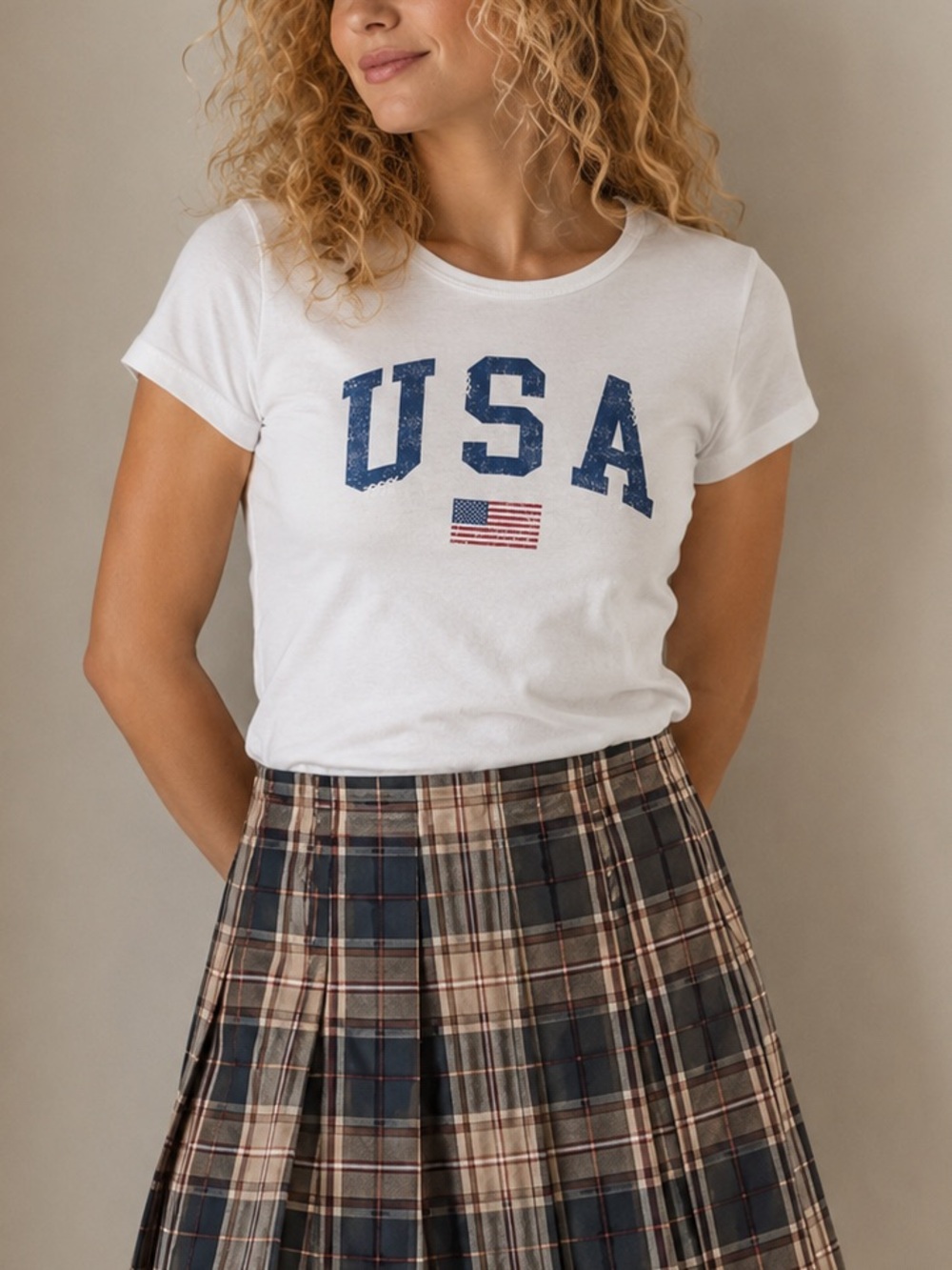 Cute White USA Shirt